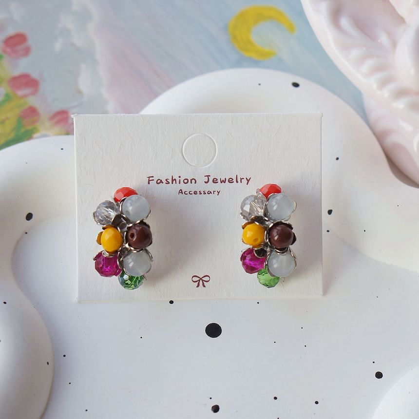 Bead Silver Earring Sterling Stud 925