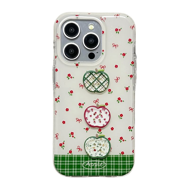/ Floral Case Set Strap Print Apple Beaded Phone