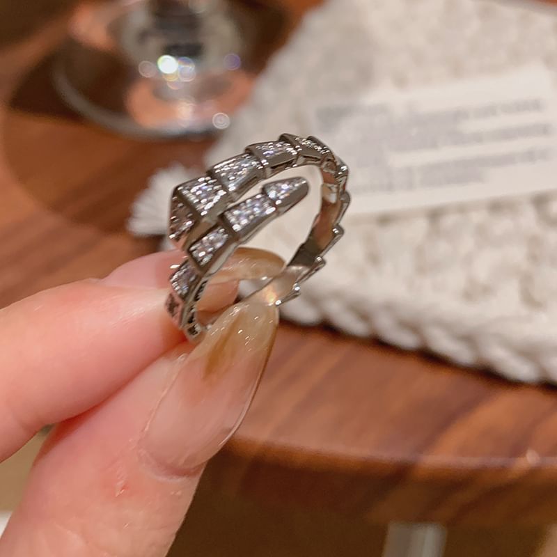 Open Rhinestone Snake Ring