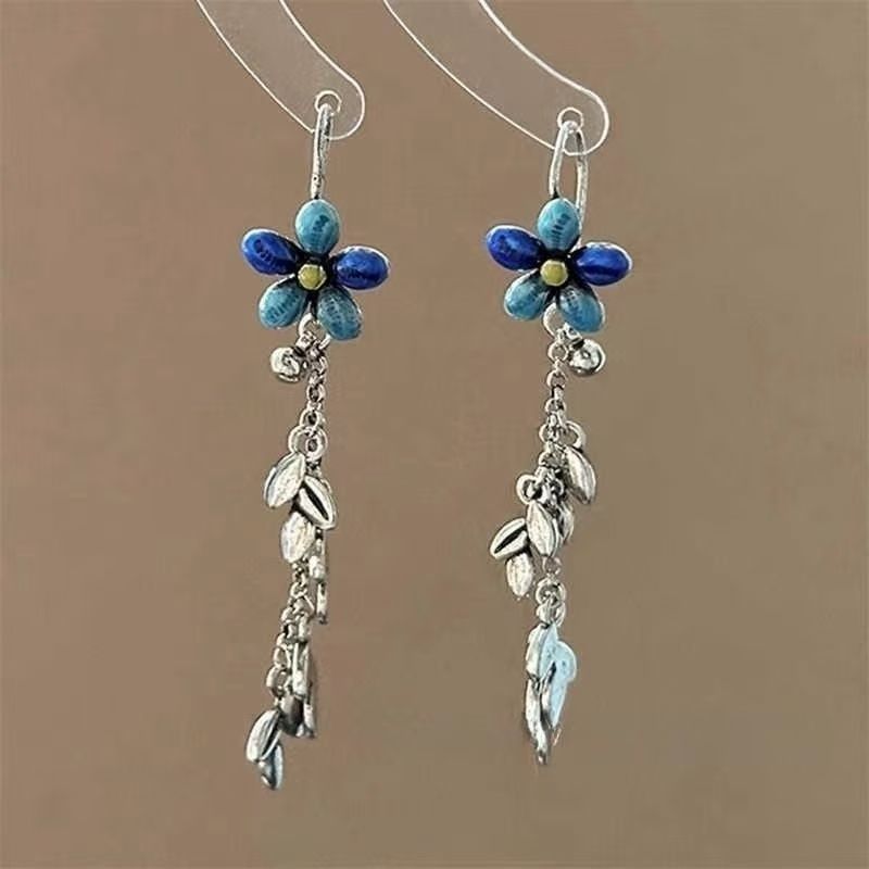 Earring Alloy Floral Dangle
