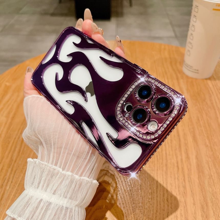 Case iPhone Flame Rhinestone