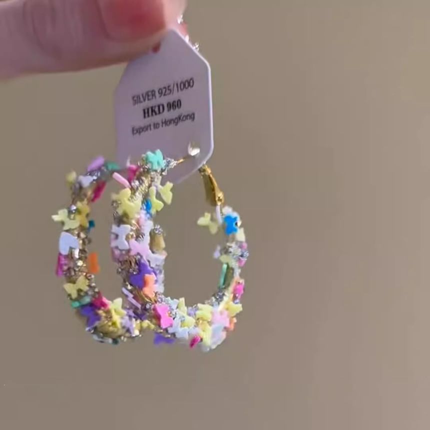 Hoop Butterfly Alloy Earring