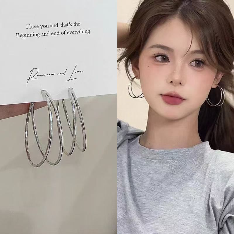 Earring Hoop Layered Alloy