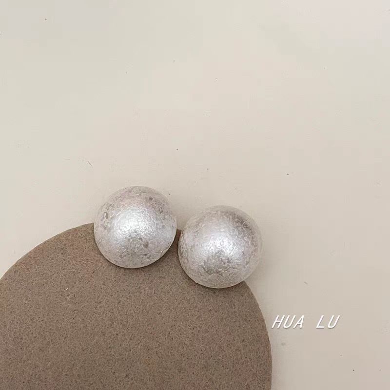 Stud Alloy Bead Brushed Earring