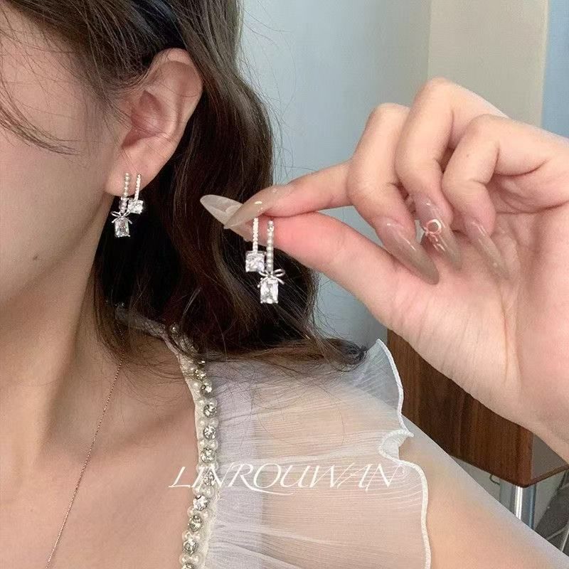 Drop Earring Rhinestone Alloy