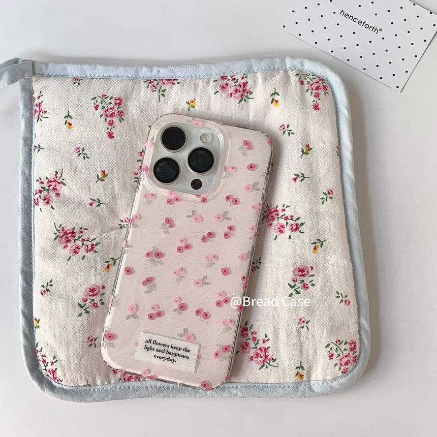 Strap Floral Case Set iPhone / Print Beaded