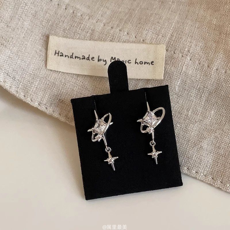 Earring CZ Drop Star