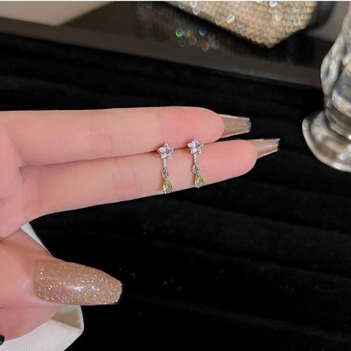 Star Earring CZ Drop