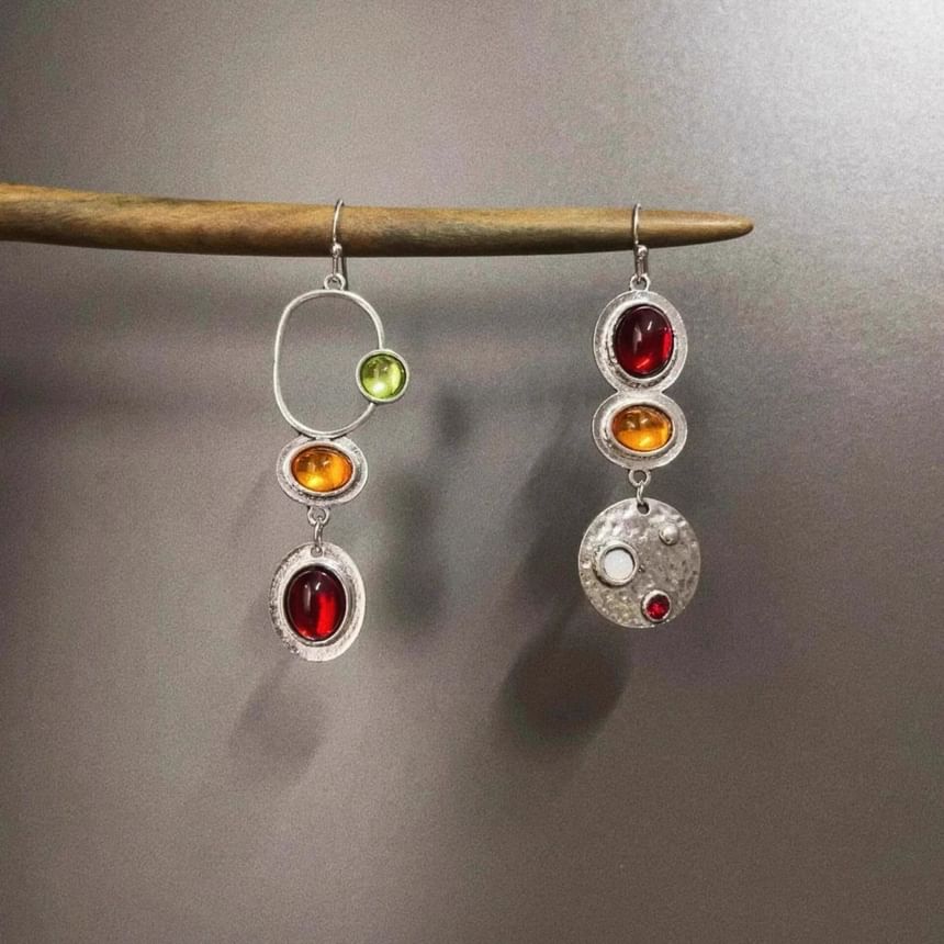 Asymmetrical Gemstone Earring Dangle