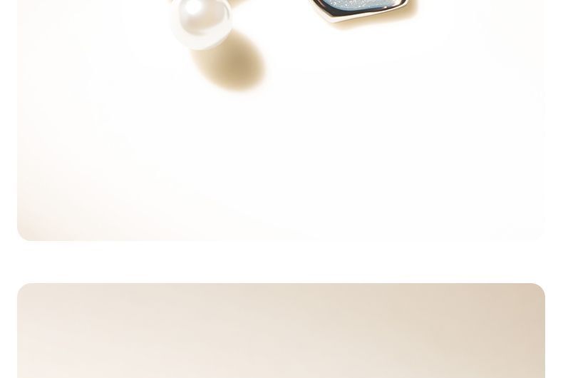 Asymmetrical Earring Faux Drop Glitter Pearl