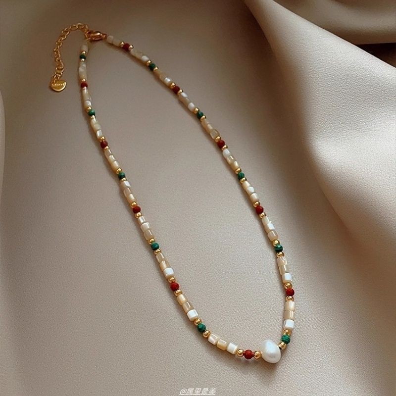 Necklace Pearl Alloy Gemstone Bead Faux