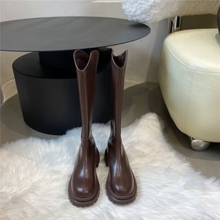 Platform Boots Plain Tall