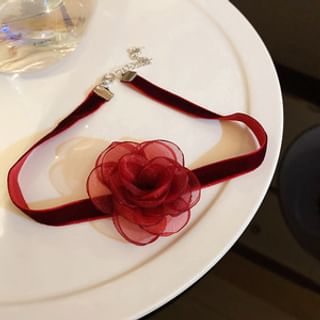 Choker Layered / Faux Floral Pearl