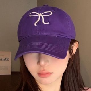 Baseball Cap Bow Embroidered