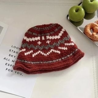 Knit Patterned Bucket Hat