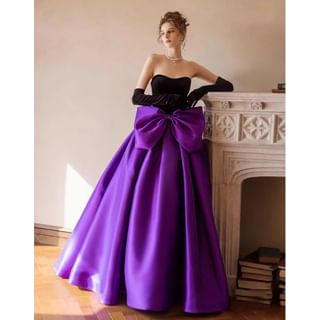 Tone Ball Strapless Bow Two Gown