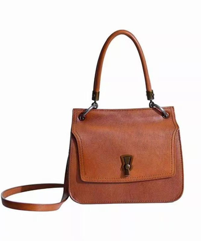 Faux Durable Leather Solid Retro Bag New Brown Micro