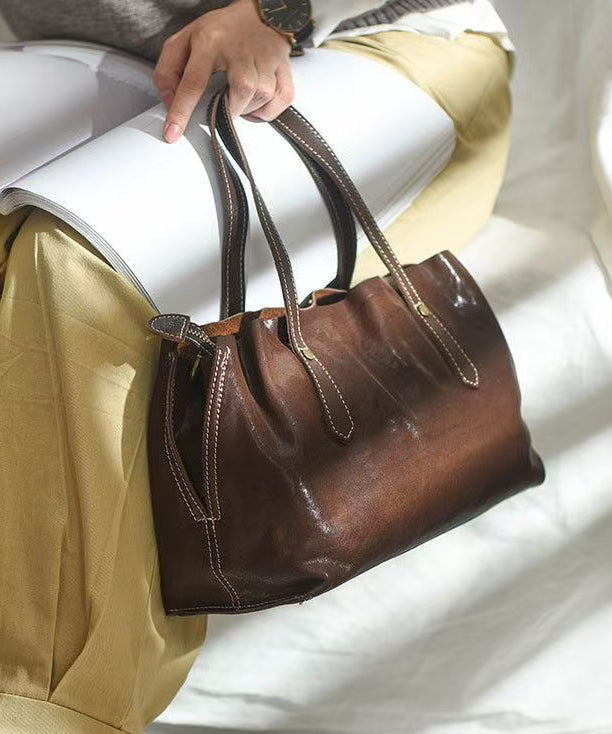 Shoulder Capacity Bags Style Women Leather Large