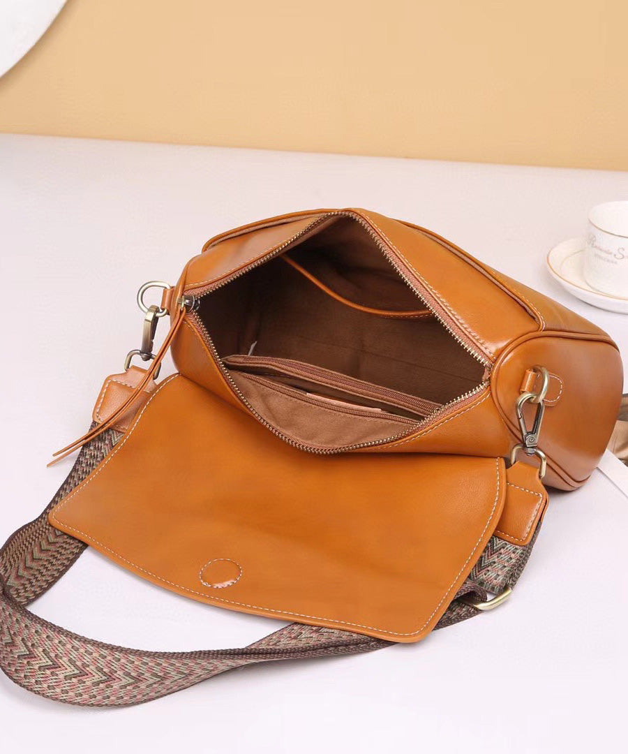 Solid Zipper Durable Black Leather Shoulder Stylish Bag