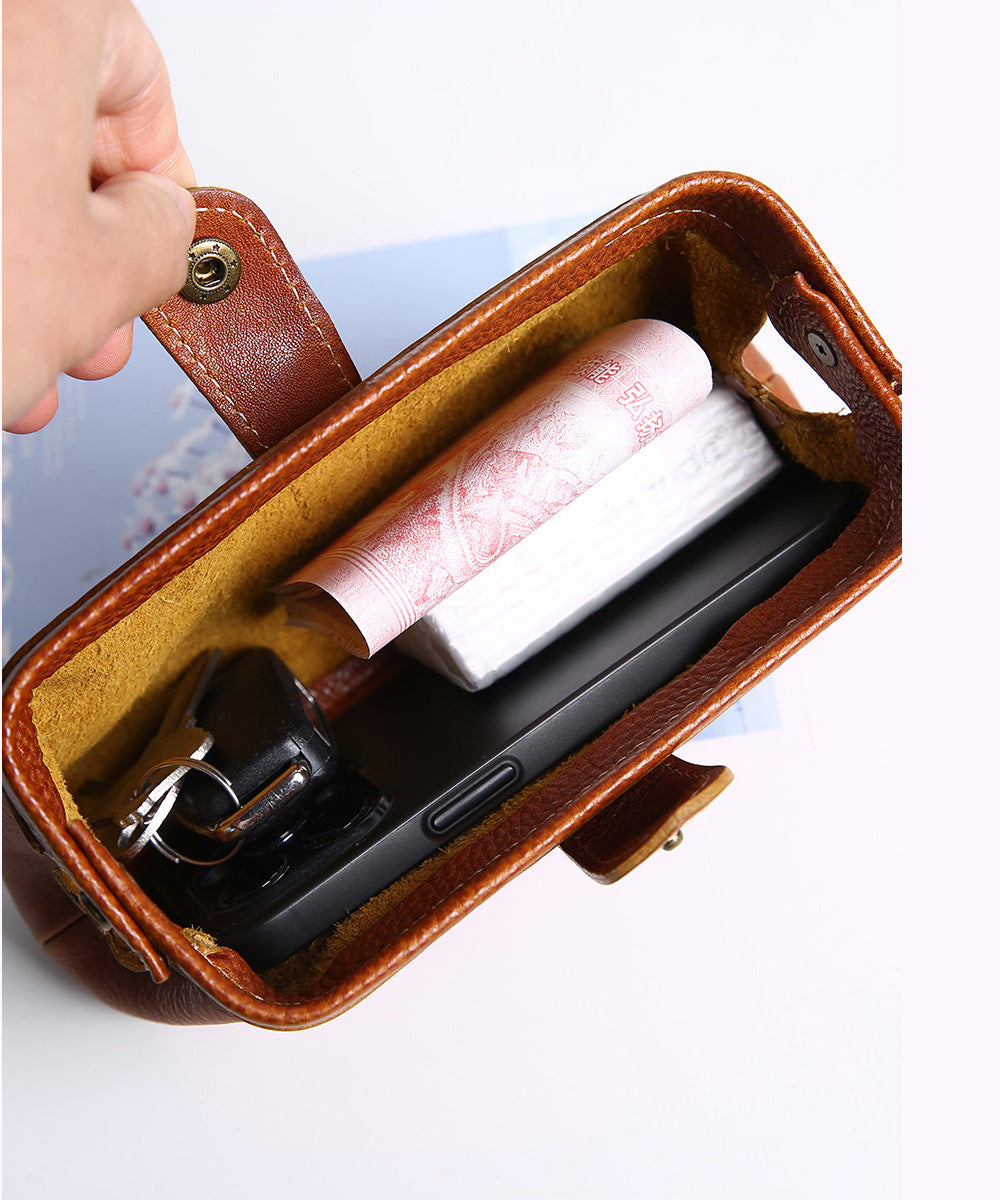 Solid Vintage Leather Durable Clutch