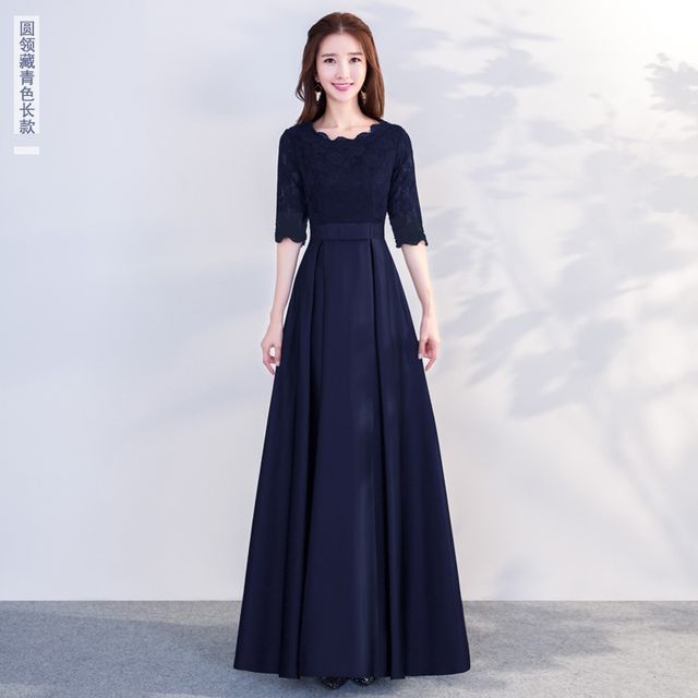 Gown Evening (Various A-Line Short-Sleeve Designs)
