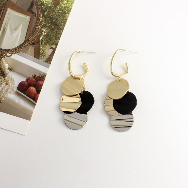 Alloy Disc Fringed Earring