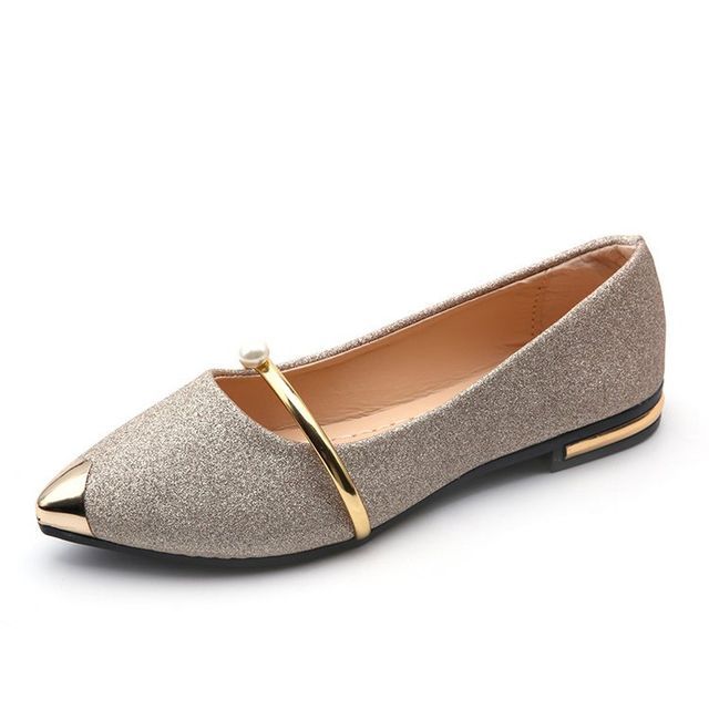Pointy Accent Flats Metal
