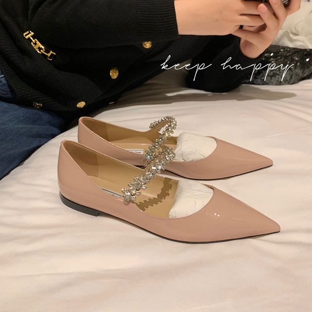 Flats Pointed-Toe Rhinestone