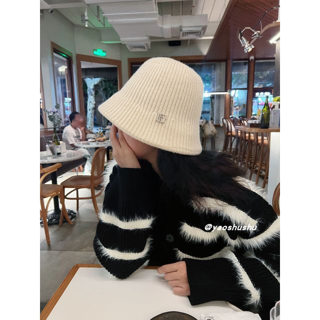 Bucket Knit Applique Hat