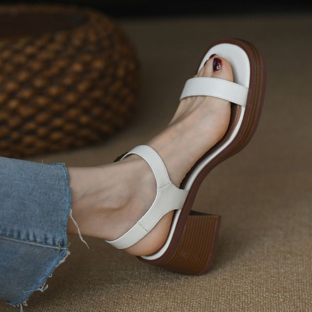 Buckled Block-Heel Sandals