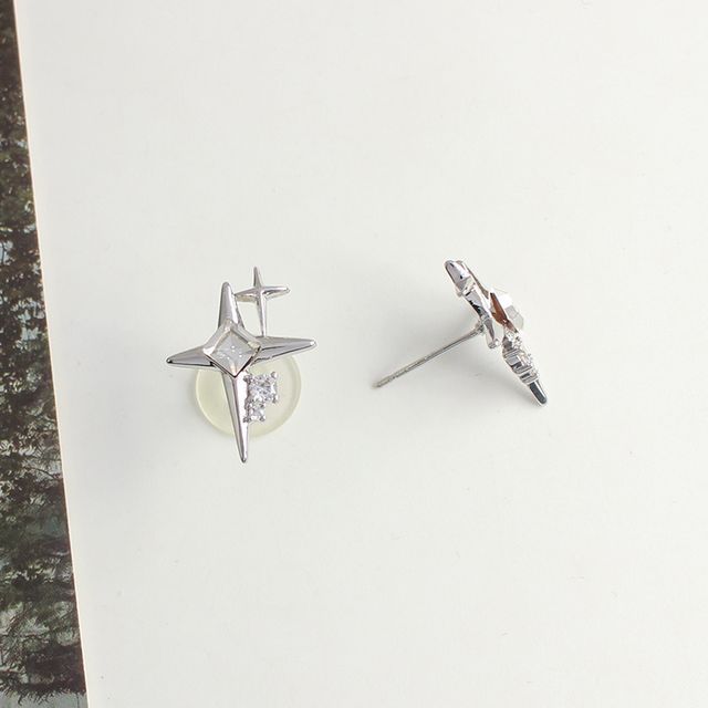 Star Earring Alloy Rhinestone