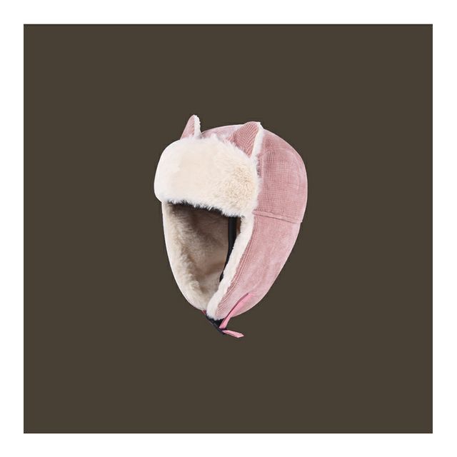 Chenille Trapper Ear Cat Hat