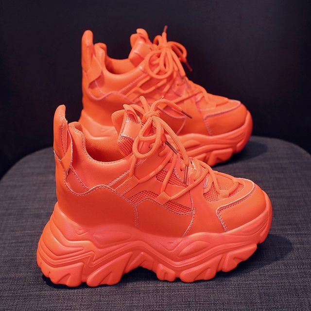 Lace Hidden Up Sneakers Wedge Platform