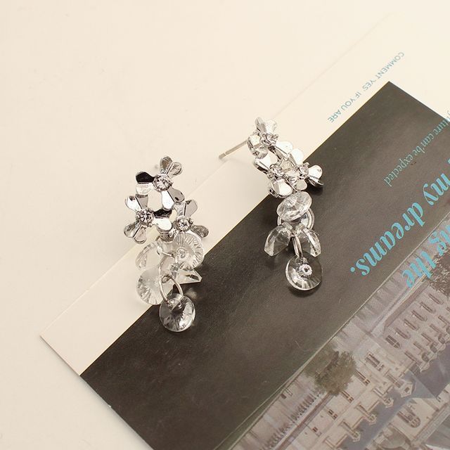 Earring Faux Dangle Crystal Grapes Alloy