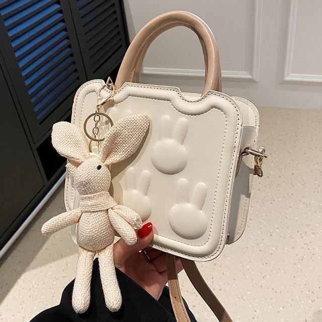 Rabbit Handle Bag Top Crossbody Faux Leather