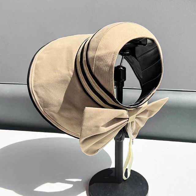 Visor Striped Hat Bow