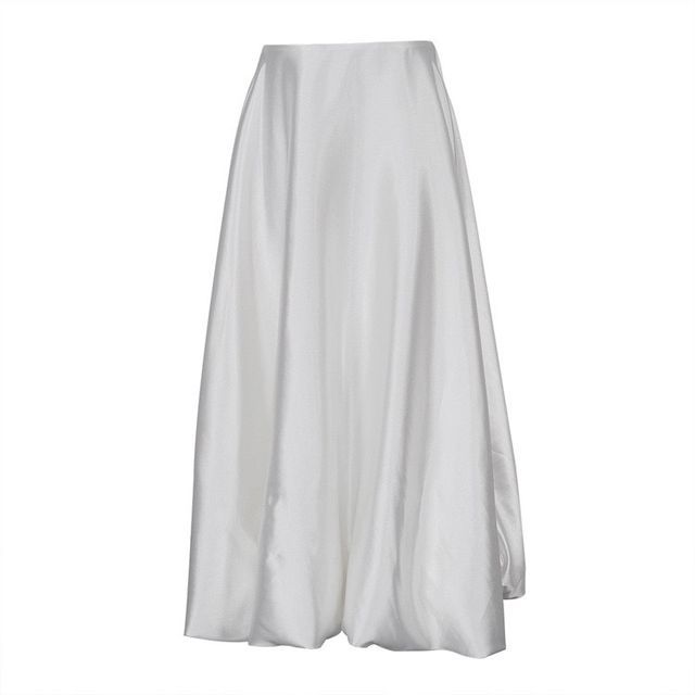 Waist Plain High Maxi A-Line Skirt