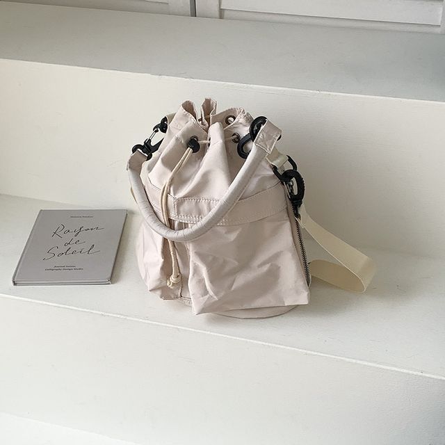 Multi-Pocket Drawstring Nylon Bag Bucket