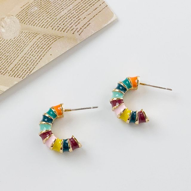 Open Earring / (various designs) Glaze Hoop Alloy