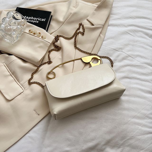 Crossbody Flap Handle Bag Safety Pin