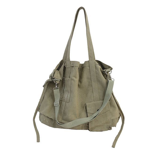 Frayed Crossbody Bag Multi-Pocket
