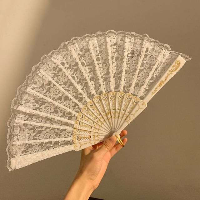 Fan (Various Fabric Foldable Hand Floral Designs)