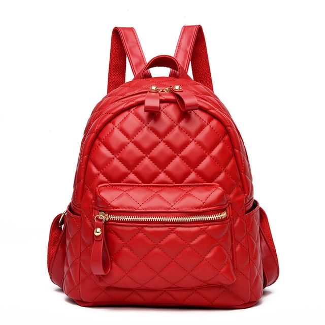 Leather Faux Backpack Quilted