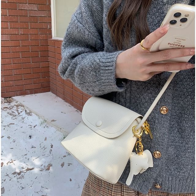 Plain Crossbody Faux Bag Leather Flap