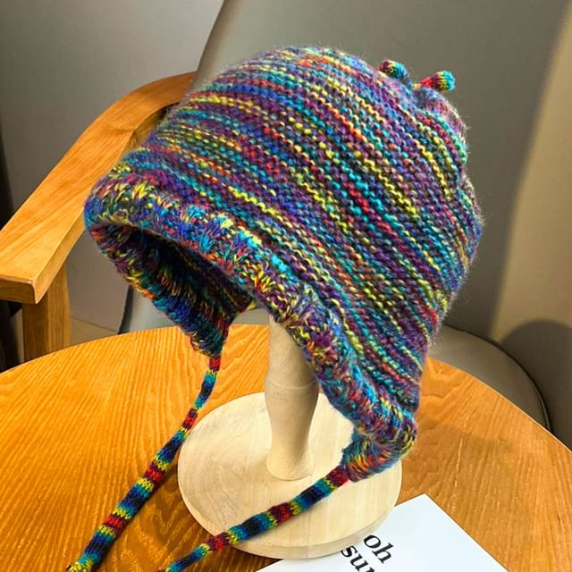 Earflap Melange Hat