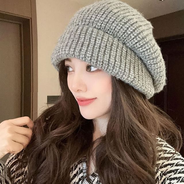 Plain Beanie Slouchy Knit