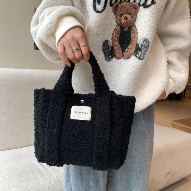 Bag Plain Tote Fleece Crossbody
