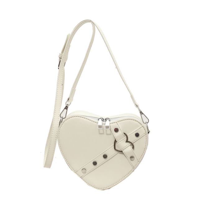 Heart Leather Faux Crossbody Bag