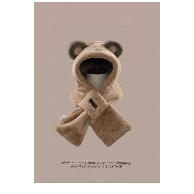 Scarfed Trapper Bear Hat Ear