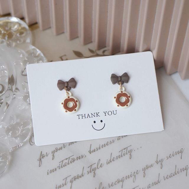 Drop / Earring Cheese Alloy Donut